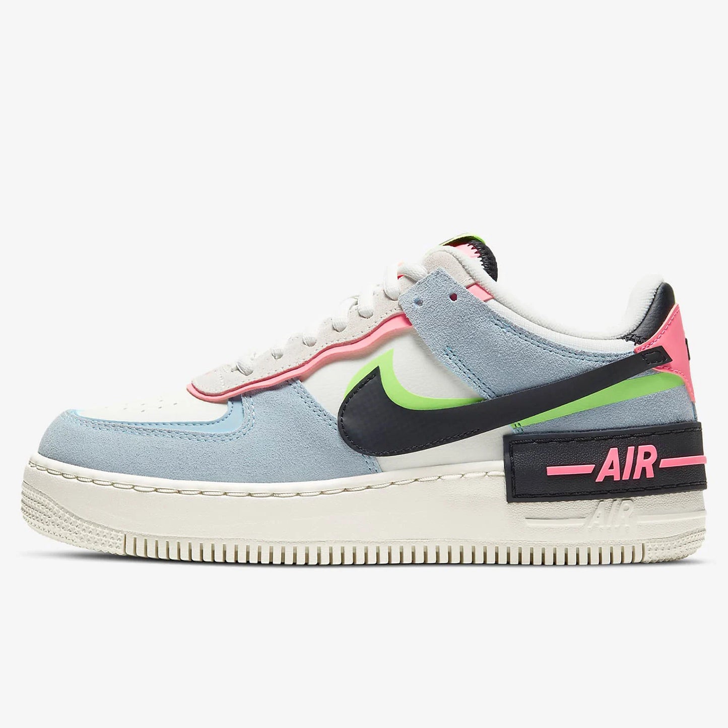 Nike Originals Mens Air Force 1 Shadow AF1 Pink Blue Macaron Casual Shoes CU8591-101