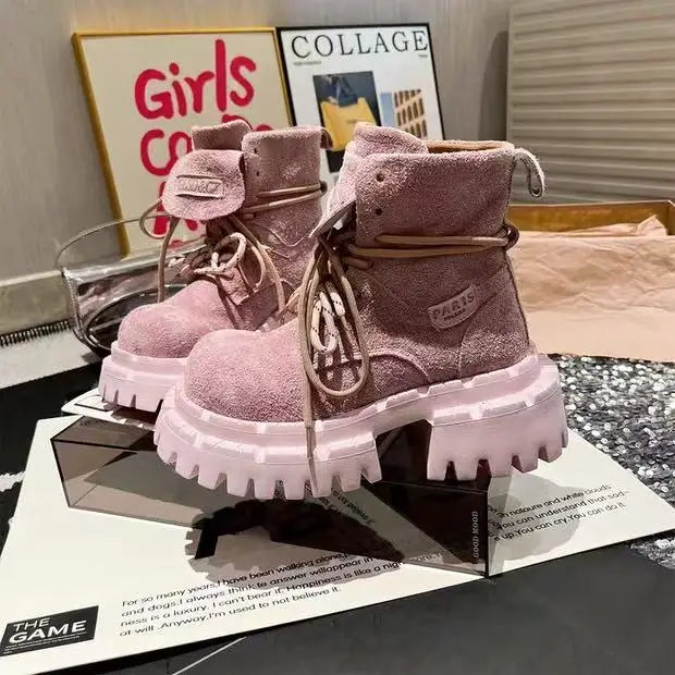 Ankle Boots for Women Designer Flats Platform Shoes Fashion Winter Dress Woman Boots 2025 New Suede Cozy Chelsea Botas De Mujer
