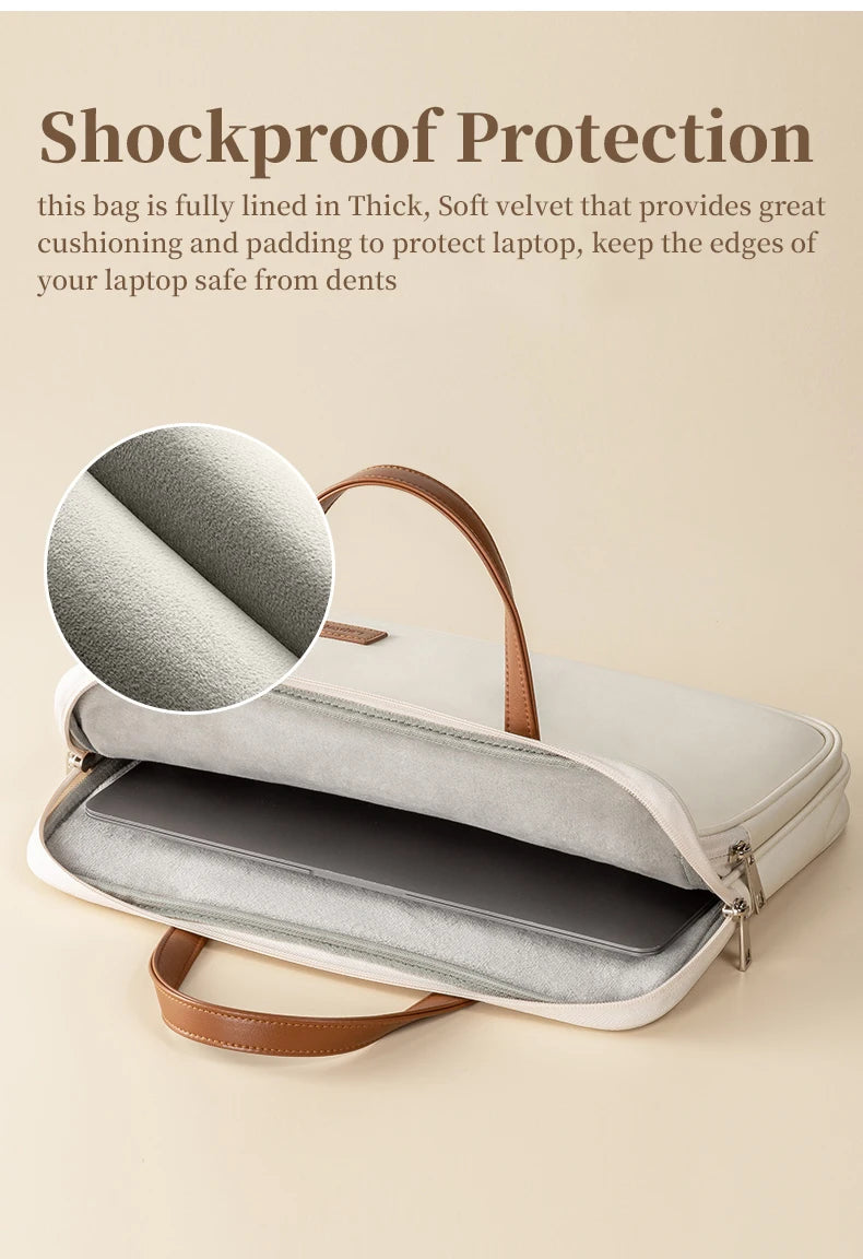 Laptop Bag Women Slim Briefcase Notebook Carring Case for MacBook Air 13 Pro 14 M5 Huawei Matebook Lenovo Acer Xiaomi 15.6 inch