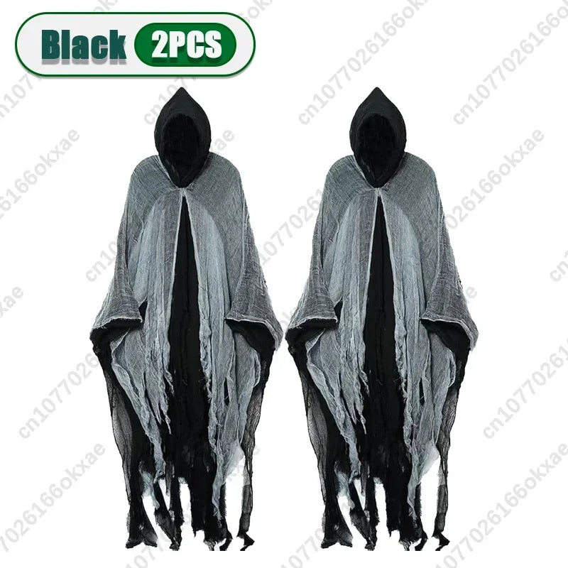 1/2/3PCS Halloween Scary Cloak Cape Costume Skull Zombie Prop for Adults Kid Cosplay Party Haunted House Outdoor Horror Supplies