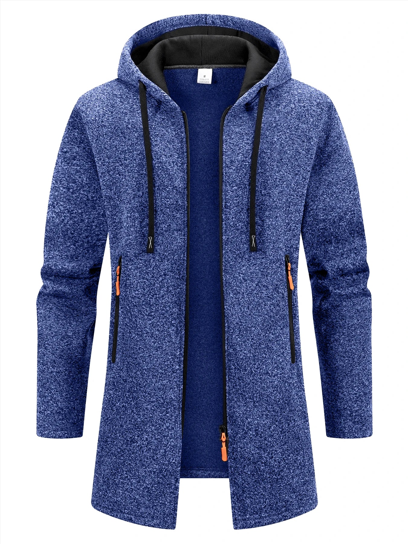 Spring Autumn Men's Hooded Long Jackets Solid Kintting Cardigan Outwear Casual Male Coats Zipper Warm Streetwear Hoodies Jacket