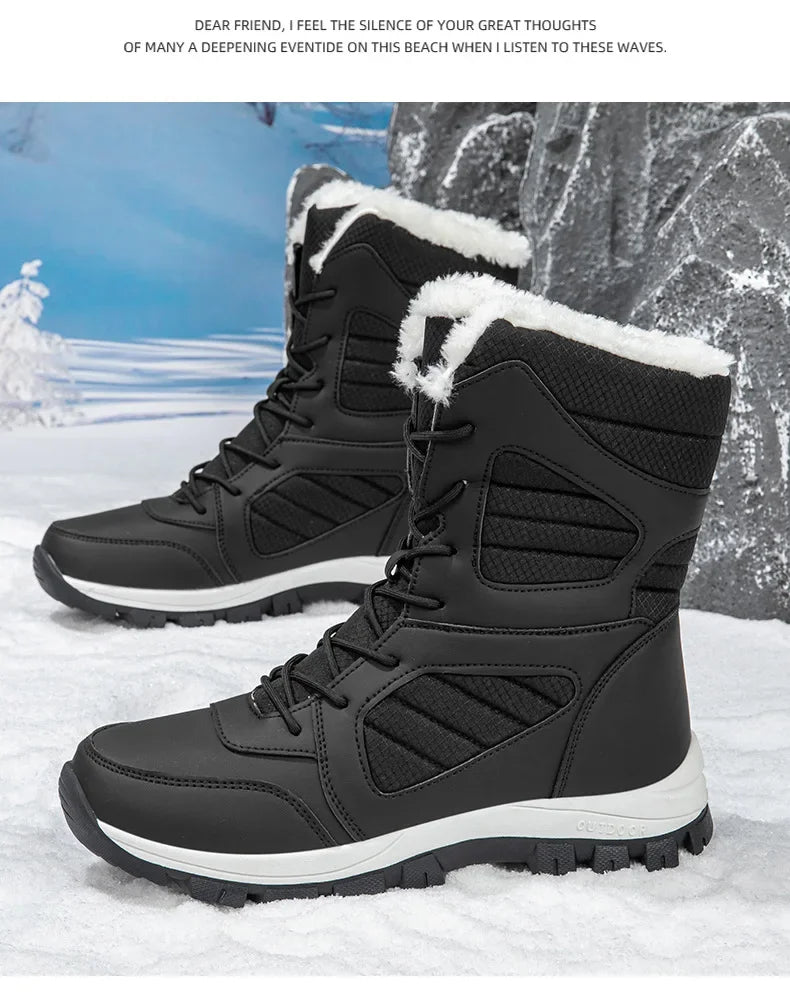 Thickened Winter Snow Boots Men's High Top Cotton Outdoor Sports Boots Couples Snow Shoes Anti-wear Comfortable Warm Zapatillas