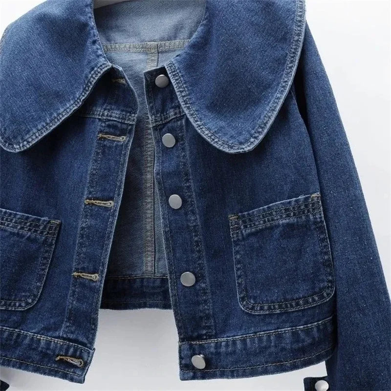 2026 New Autumn Women Denim Jacket Long Sleeve Casual Short Denim Coat Famale Jeans Jackets Outerwear Casaco Jaqueta Feminina