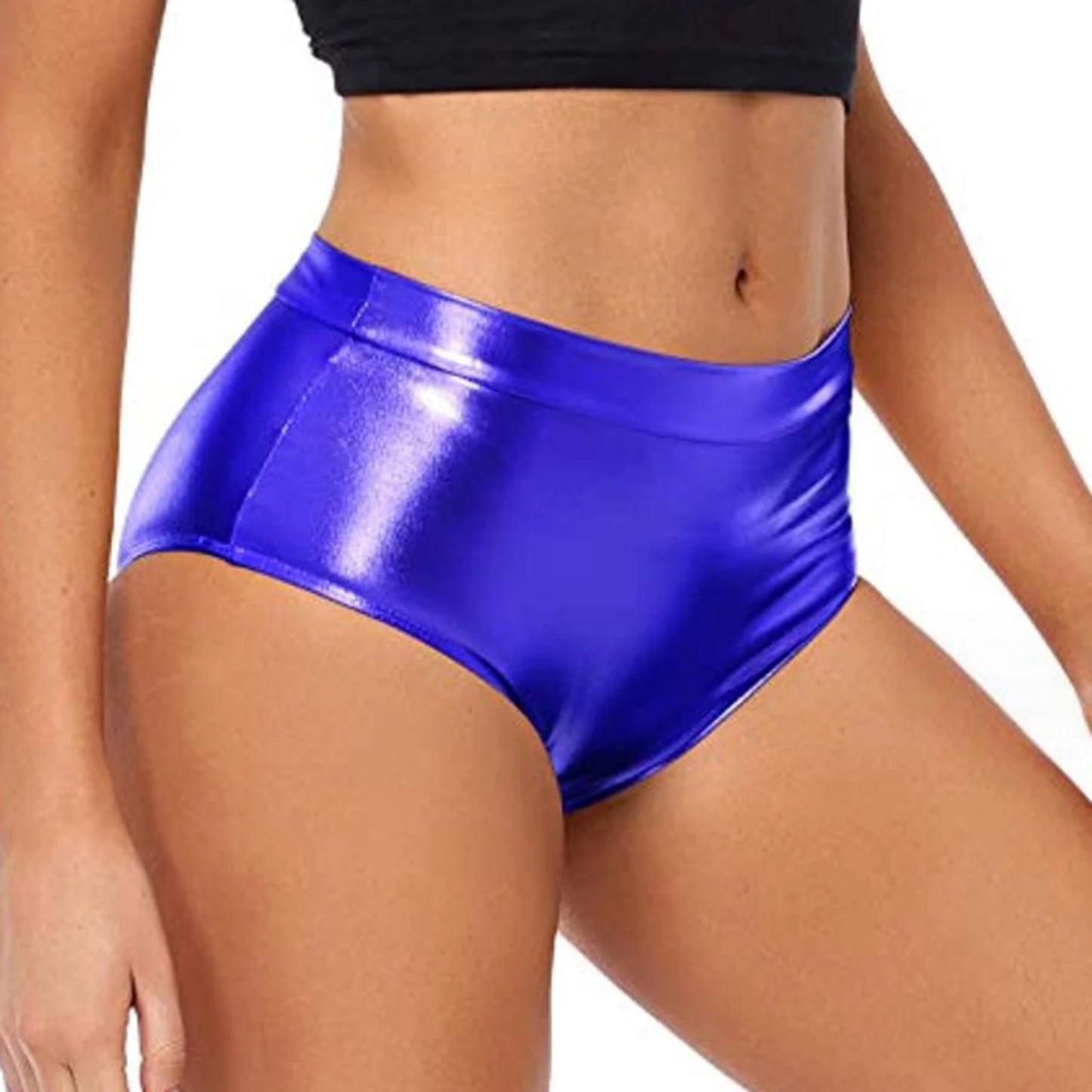 Women Metallic Booty Shorts Boxer Briefs Shiny Panties Hot Pants Clubwear Party Costume Music Festival Rave Pole Dancing Bottoms
