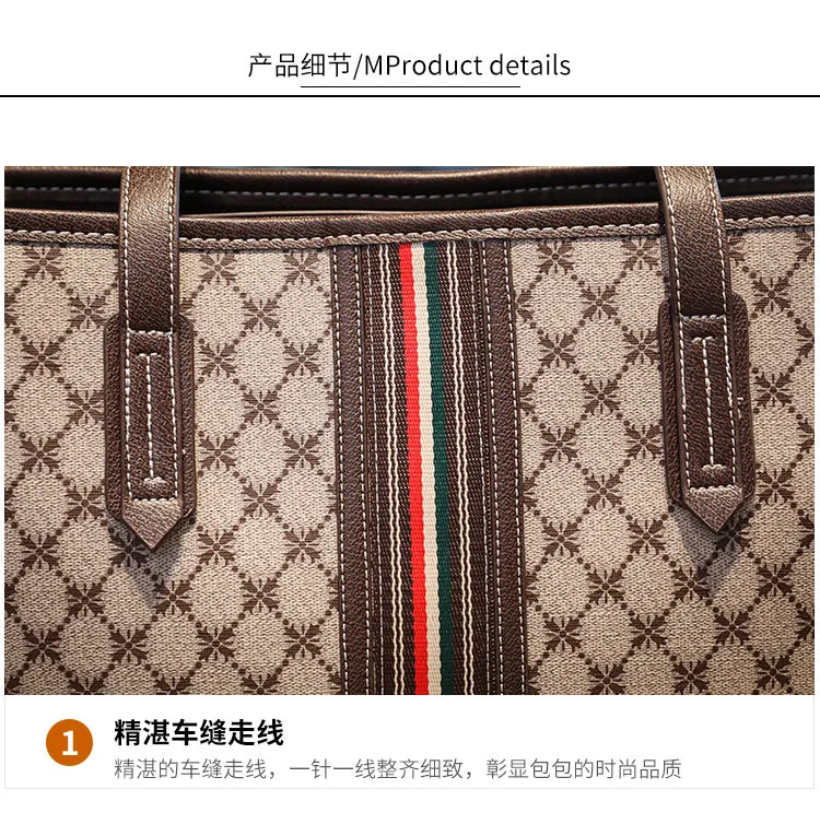 New Fashion Women's Tote Bag Trend Brand Retro Printed Shoulder Bag Large Capacity Elegant Commuter Bag Designer Luxury Handbag