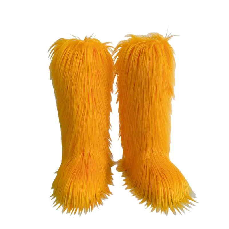 Hot Sale Ins Fashion Long Women Furry Boots Winter Knee Length Keep Warm Ladies Snow Boots