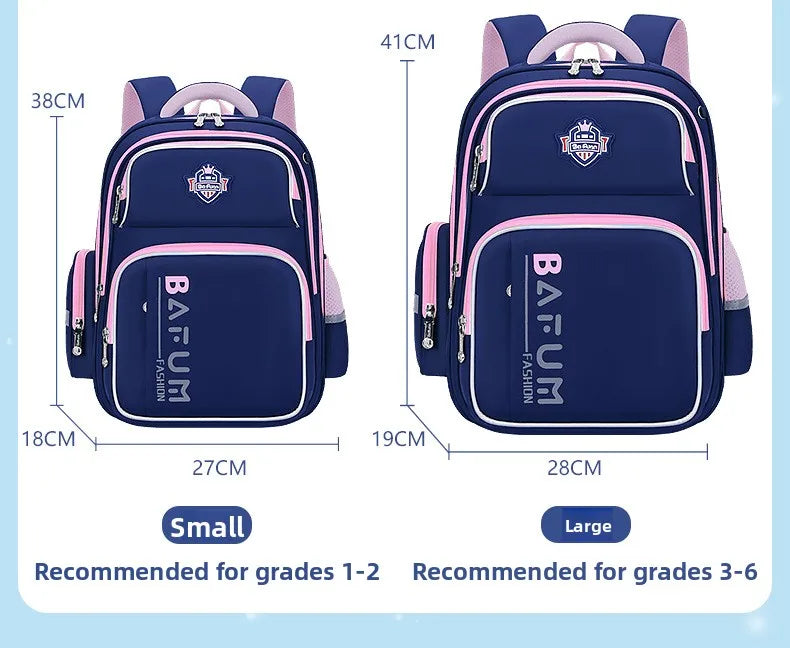 2025 New Design Large Capacity Ergonomic Teen School Backpack Waterproof Lightweight Spine Protection for Grades 1-3-6 Students