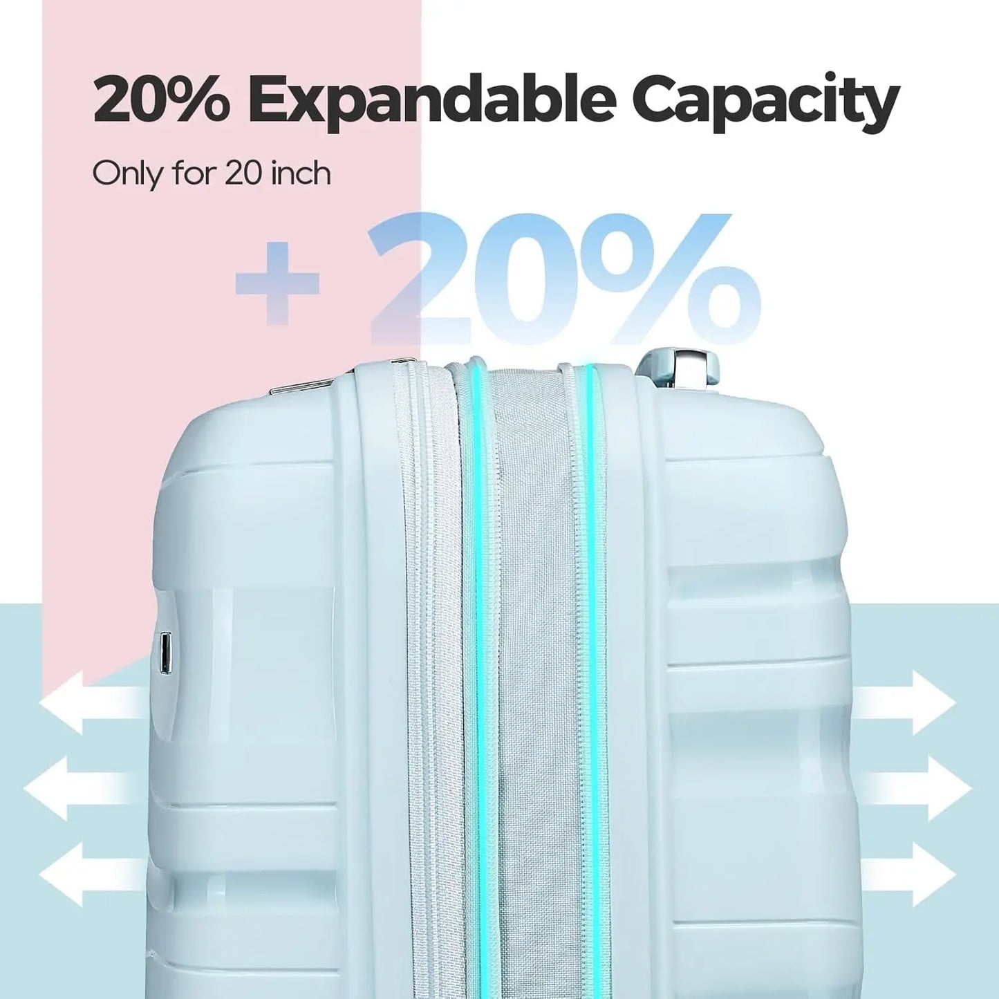 Melalenia 3-Piece Carry-on Luggage Set PP Material Suitcase with Spinner Wheels Hardside TSA Lock