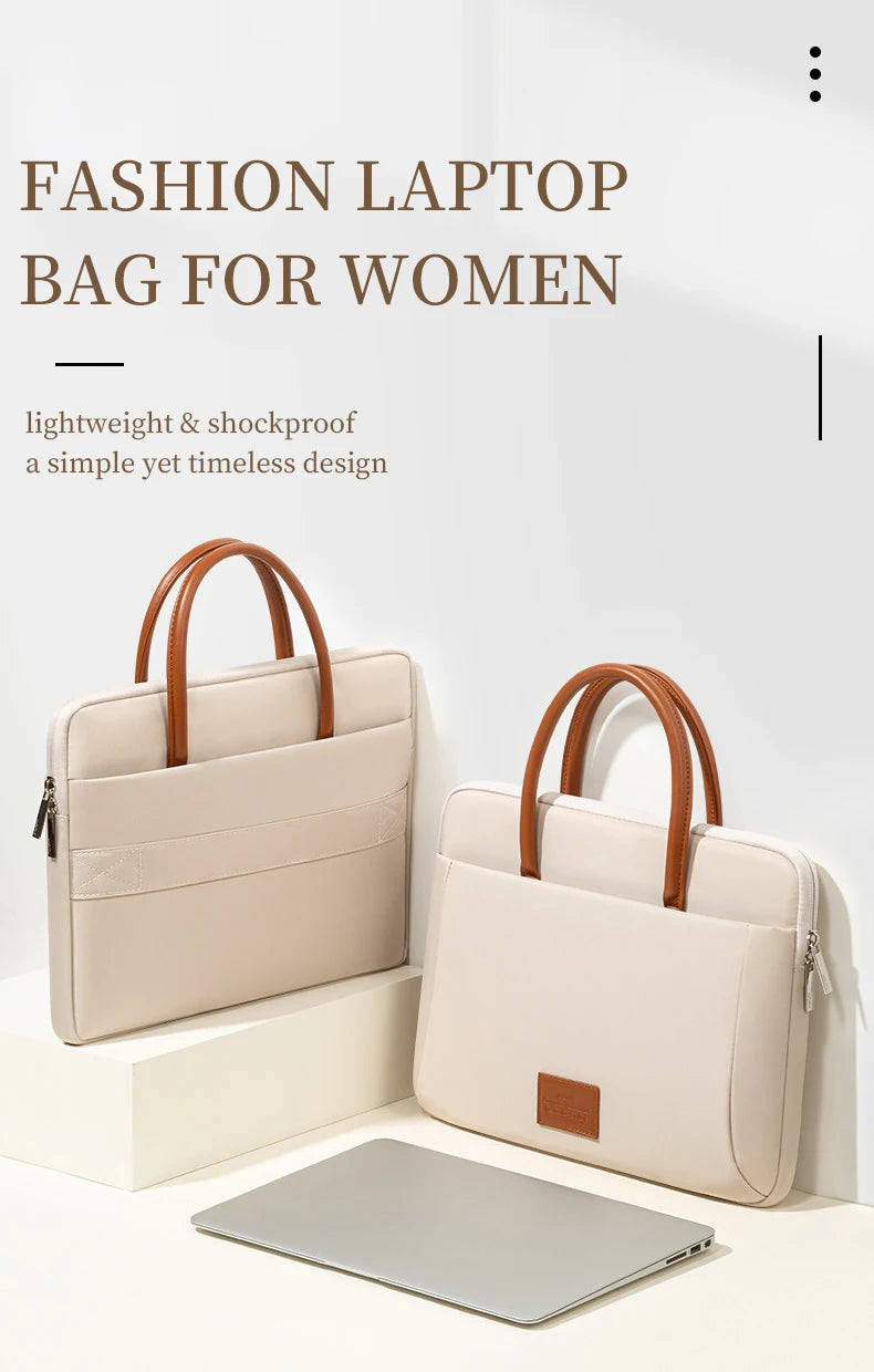 Business Laptop Bag Stylish Women Tote Bags Slim Briefcase For 13 14 15.6 Inch Macbook Air Pro Acer Huawei Asus Dell Lenovo Case