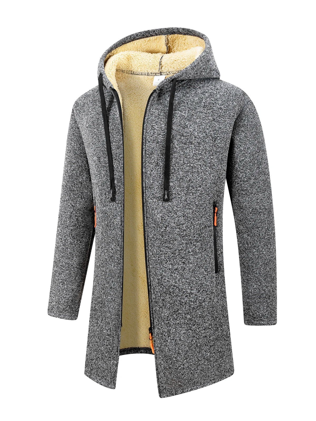 Winter Men's Long Overcoat Jackets Casual Hooded Cardigans Men Outwear Liner Thickened Warm Hoodies Oversize Winter Top Jacket