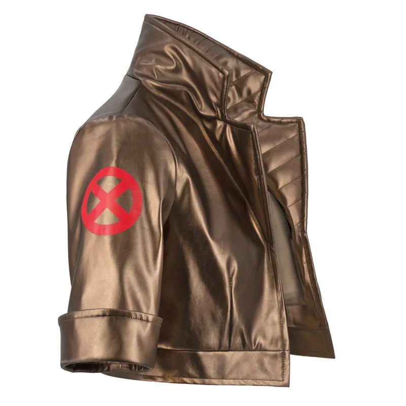 WENAM Women Hero Cosplay Jacket High Waist PU-Leather Coat Anime X-Men Rogue Anna Marie Casual Jacket Cosplay Costume Halloween