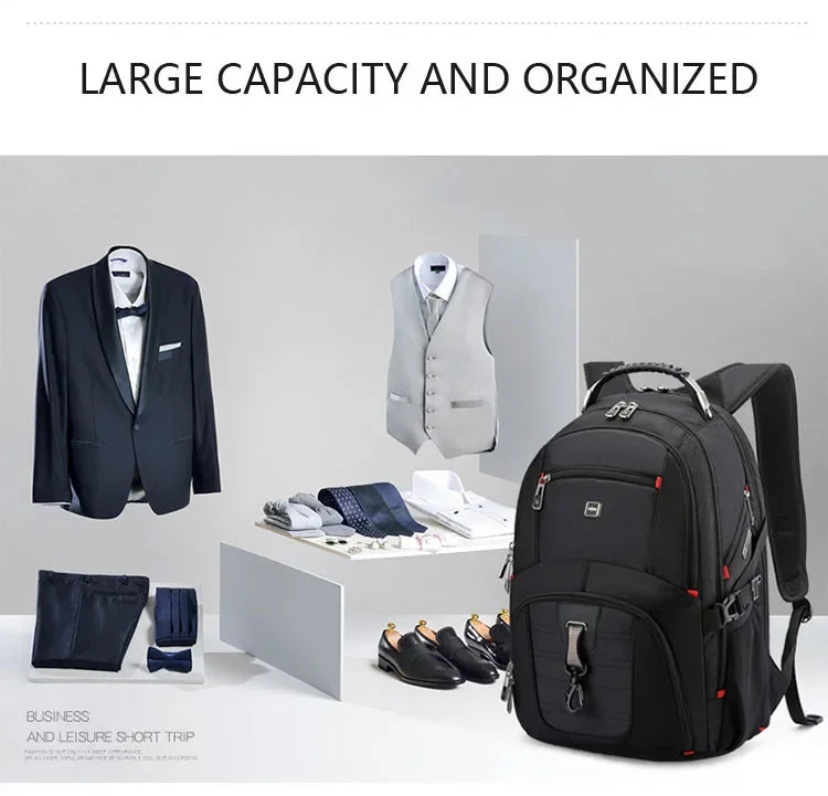 2026 Swiss-Multifunctional bags Durable 17 Inch Laptop Backpack, Travel Bag,College Bookbag,USB Charging Port,Water Resistant