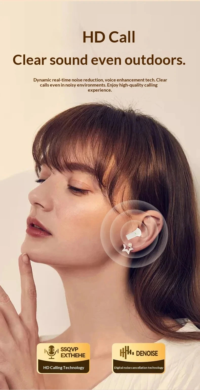 Wireless TWS Semi-In-Ear Earbuds with Sleek Design Long Endurance Battery Built-in Mic Versatile Headphones for Active Lifestyle