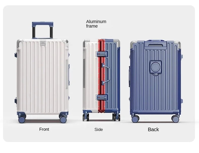 28/30 inch Large-capacity Luggage Lightweight Aluminium Frame Trolley Case 20 inch Can Boarding Zip Model Suitcases on Wheels