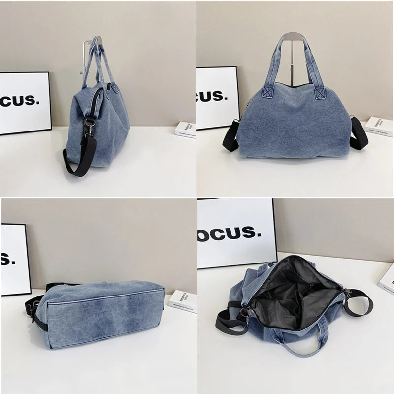 Fashion Big Denim Handbag Women Bag Lady Shoulder Messenger Bags Jeans Luxury Female Large Capacity Travel Tote bags