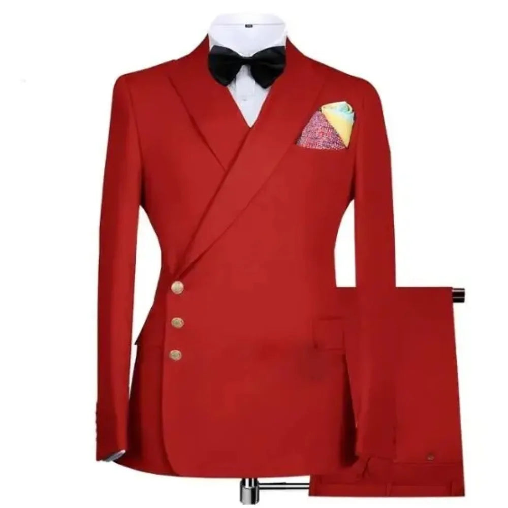 Formal Men Suits Spacial Design 3 Buttons Blazer Pants Business Wedding Groom Prom Tailored Made Suits For Men