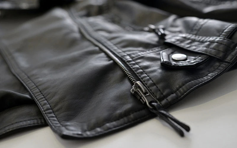 Black Faux Leather Jacket Women Y2K Retro Moto Biker Windproof Pu Leather Jackets Korean Street Cropped Outerwear Woman Clothes