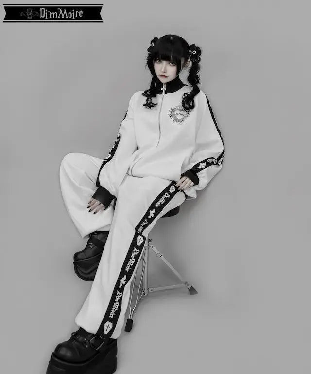 [Olmee] In Stock Jirai Kei Ryousangata Gothic Jacket Coat Outerwear Cosplay Costume Oversized Zipper Bat Cross Halloween Xmas