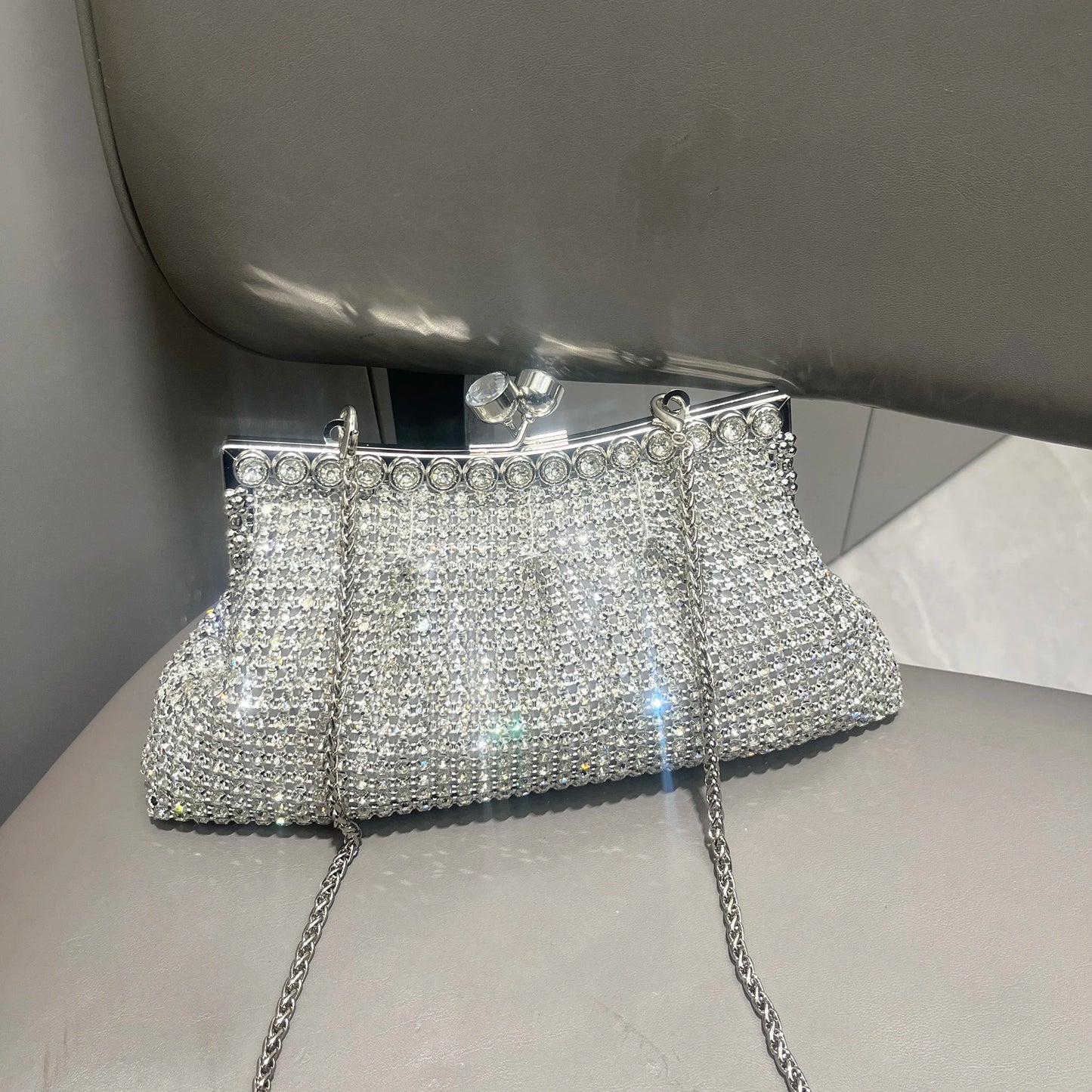 Handle Rhinestones Evening clutch Bag Purses and handbag luxury Designer shiny Crystal Clutch purse bucket bag shoulder bags