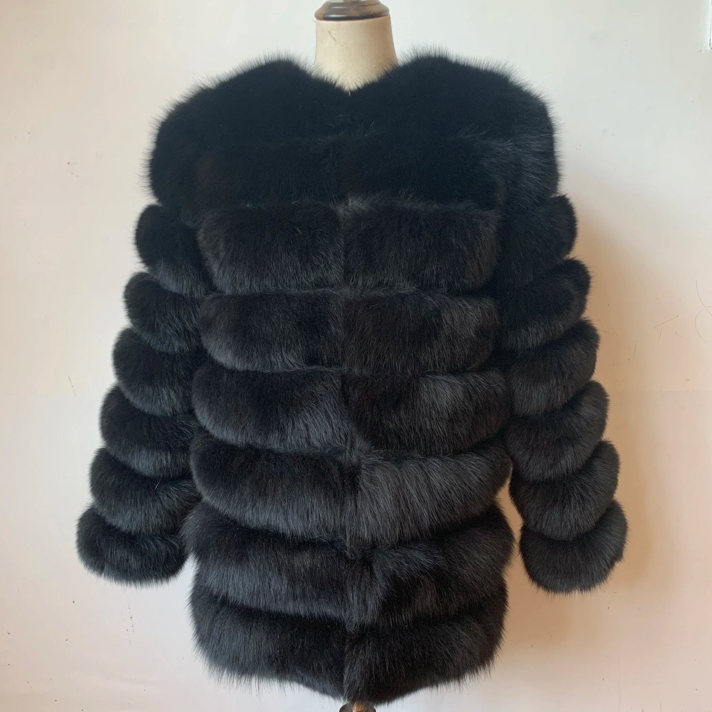 NEW Style Length Sleeves 4in1 Real Fur Coats Women Natural Real Fur Jackets Vest Winter Outerwear Women Fox Fur Coat Quality Fur