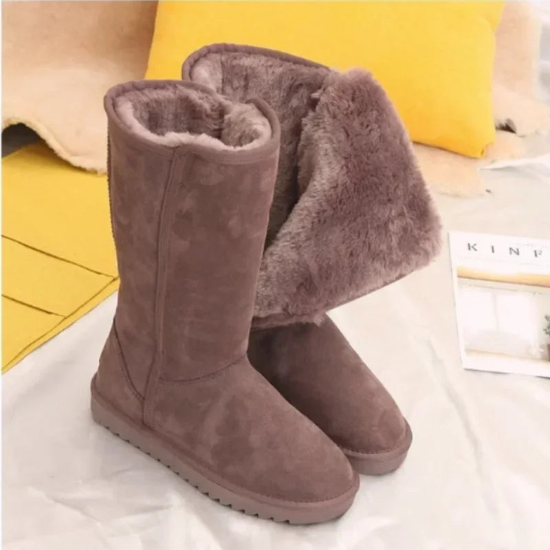 High Quality Classic Ladies Girls Winter Snow Boots  Warm Women's Shoes Fur Plus Velvet Knee Shoes for Women Thigh High Boots