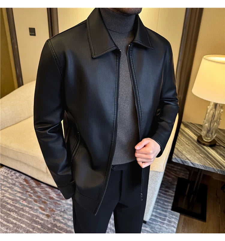 Men's 2026 Motorcycle Biker Jacket, Faux Leather PU Motorcycle Jacket, Slim Fit Stand Collar, Streetwear Zipper Jacket