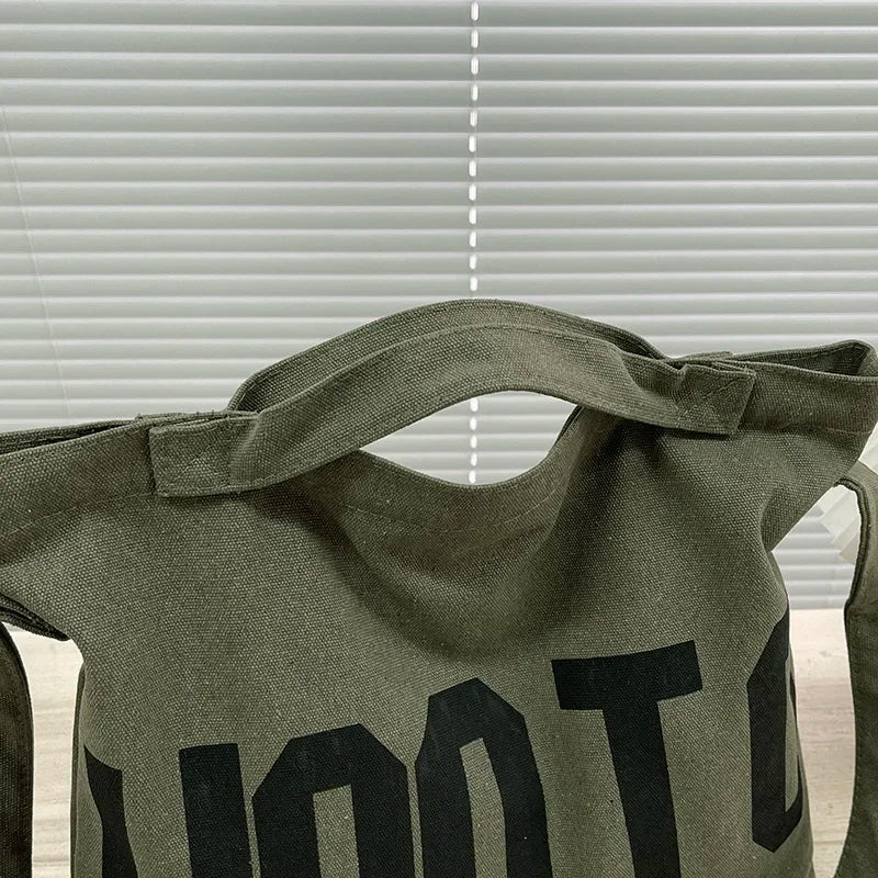 Youth Large Capacity Crossbody Bag, Letter Solid Color Shoulder Bag, Large Capacity Tote Bag, Student School Bag