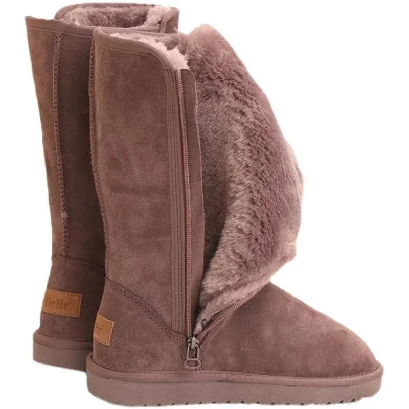 High Quality Classic Ladies Girls Winter Snow Boots  Warm Women's Shoes Fur Plus Velvet Knee Shoes for Women Thigh High Boots