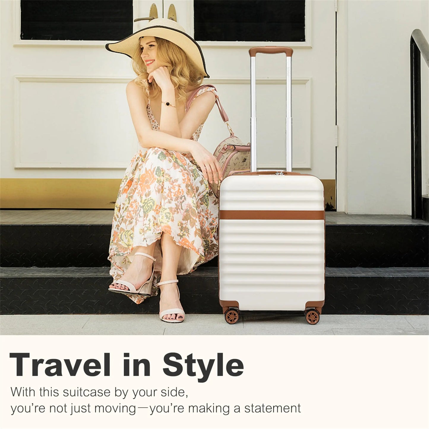 KONO ABS + PC hard case with 4 wheels, TSA lock trolley hand luggage/suitcase (55/65/75cm)