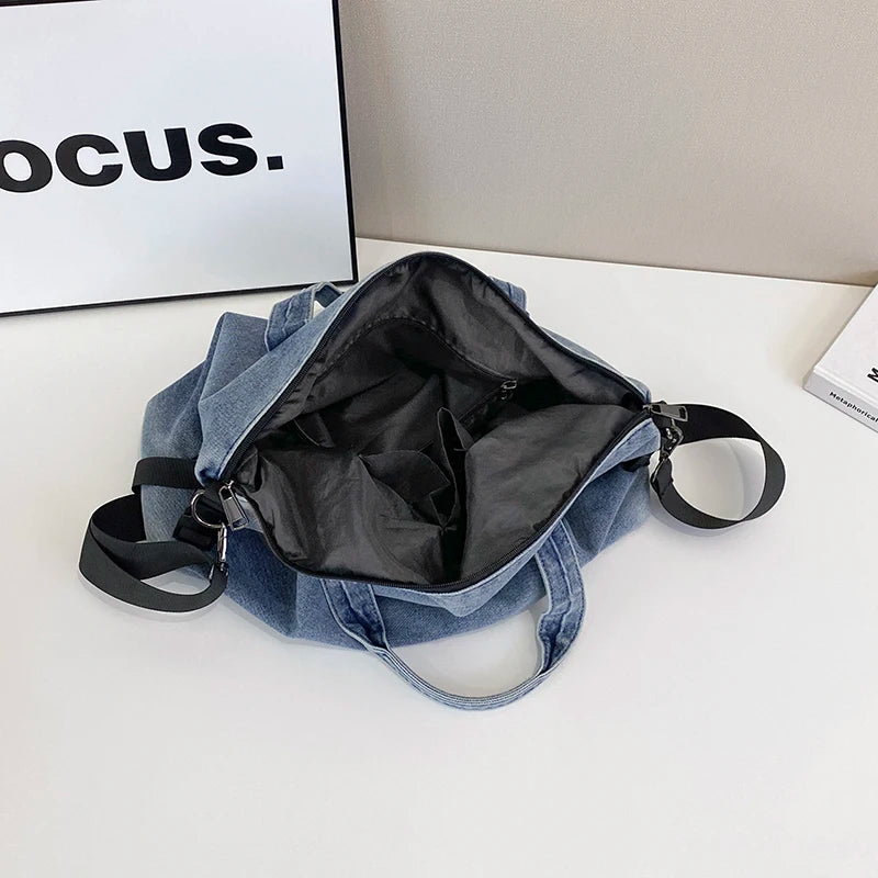 Fashion Big Denim Handbag Women Bag Lady Shoulder Messenger Bags Jeans Luxury Female Large Capacity Travel Tote bags
