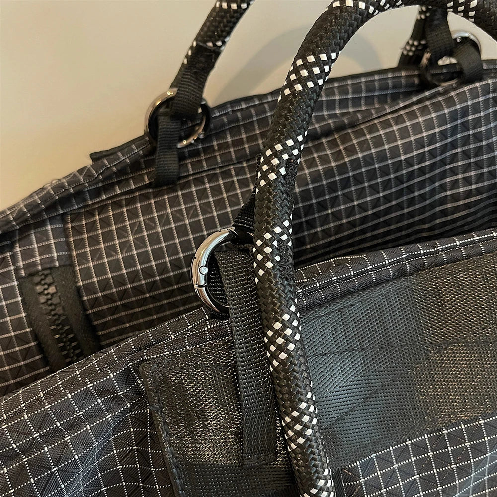 Geometric Design Travelling Shoulder Crossbody Gym Bags For Women Wet and Dry Separated Large Capacity Shopper Handbag For Sport