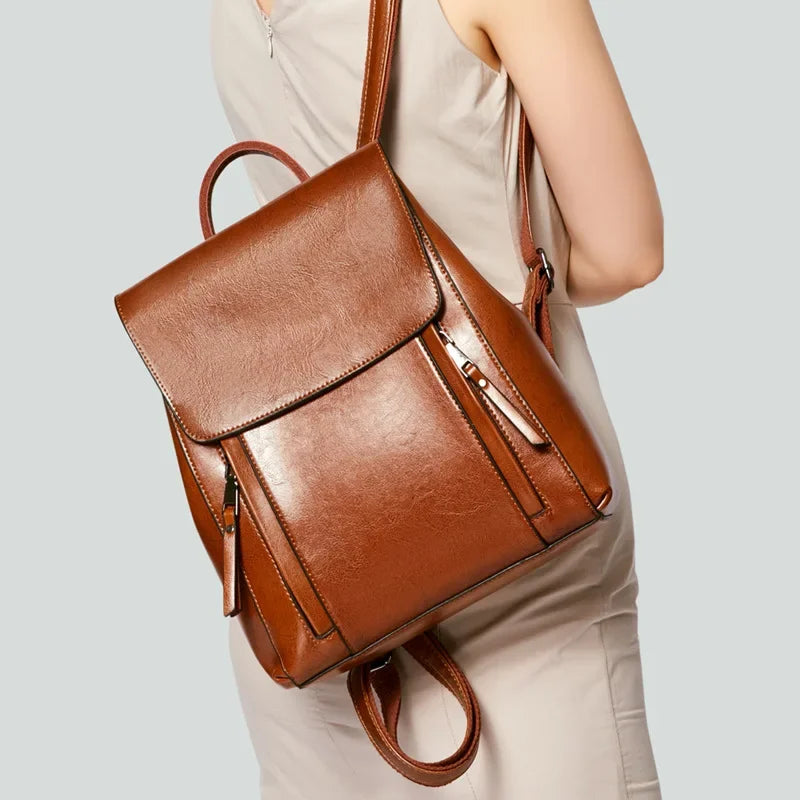 Women Backpack Cross Body Shoulder Bag Genuine Leather Girls School Female Natural Skin Book Laptop Rucksack Messenger Bags