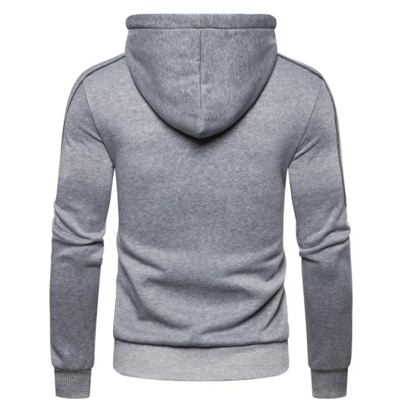 Casual Men Hoodie Sweatshirt 2025 Slim Male Zipper Streetwear Cardigan Hoodies Outerwear Black Sportswear Men Hooded Jacket