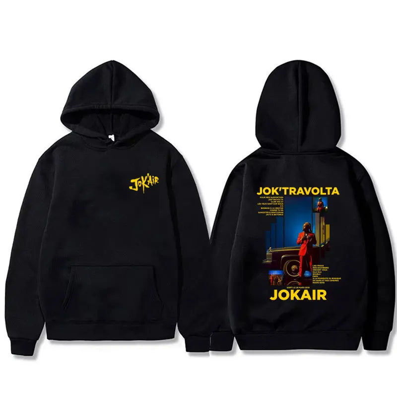 Rapper Jok'air Jok'travolta Graphic Hoodie Men Women Hip Hop Pop Music Pullover Hoodies Male Casual Cotton Vintage Sweatshirt
