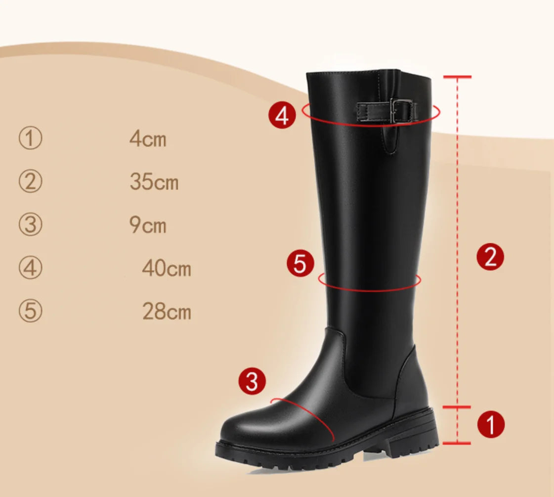 WOIZGIC Women's Ladies Mother Genuine Leather Mid Calf Snow Boots Warm Plush Fur Wool Zipper Winter Plus Size 42 43