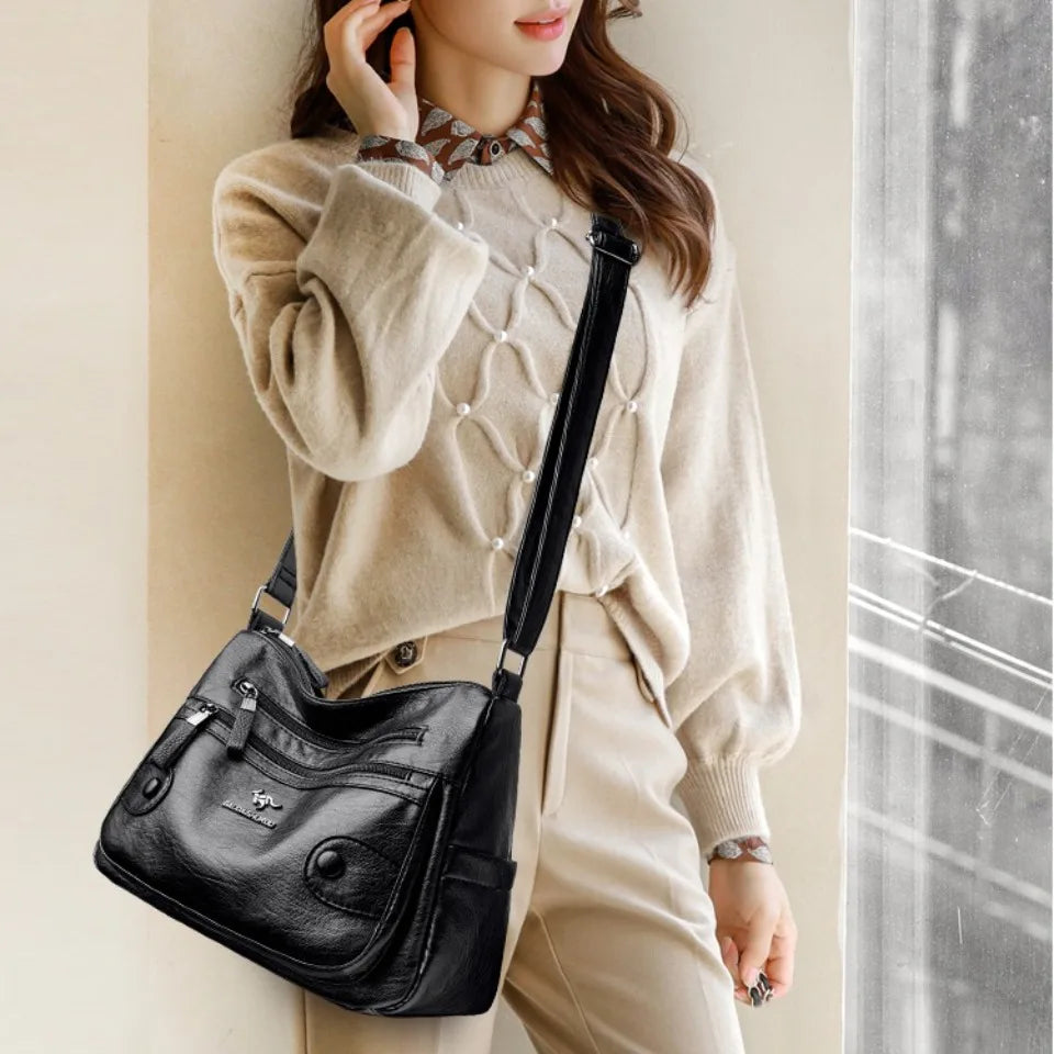 Luxury Messenger Bag Women Bags Designer Top Quality Soft Pu Leather Shoulder Crossbody Bags for Women Ladies Purses Handbags