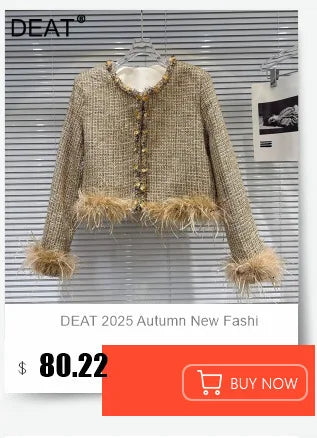 DEAT 2026 Autumn New Fashion Metal Buckle Design Shoulder Strap Denim Short Jacket For Women High Street Coat Female 11A06995