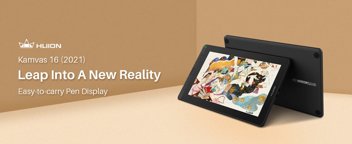 HUION New Arrival Kamvas 16(2021) Graphics Drawing Monitor Battery-free Digital Pen Tablet For Win/MAC And Android 120%s RGB