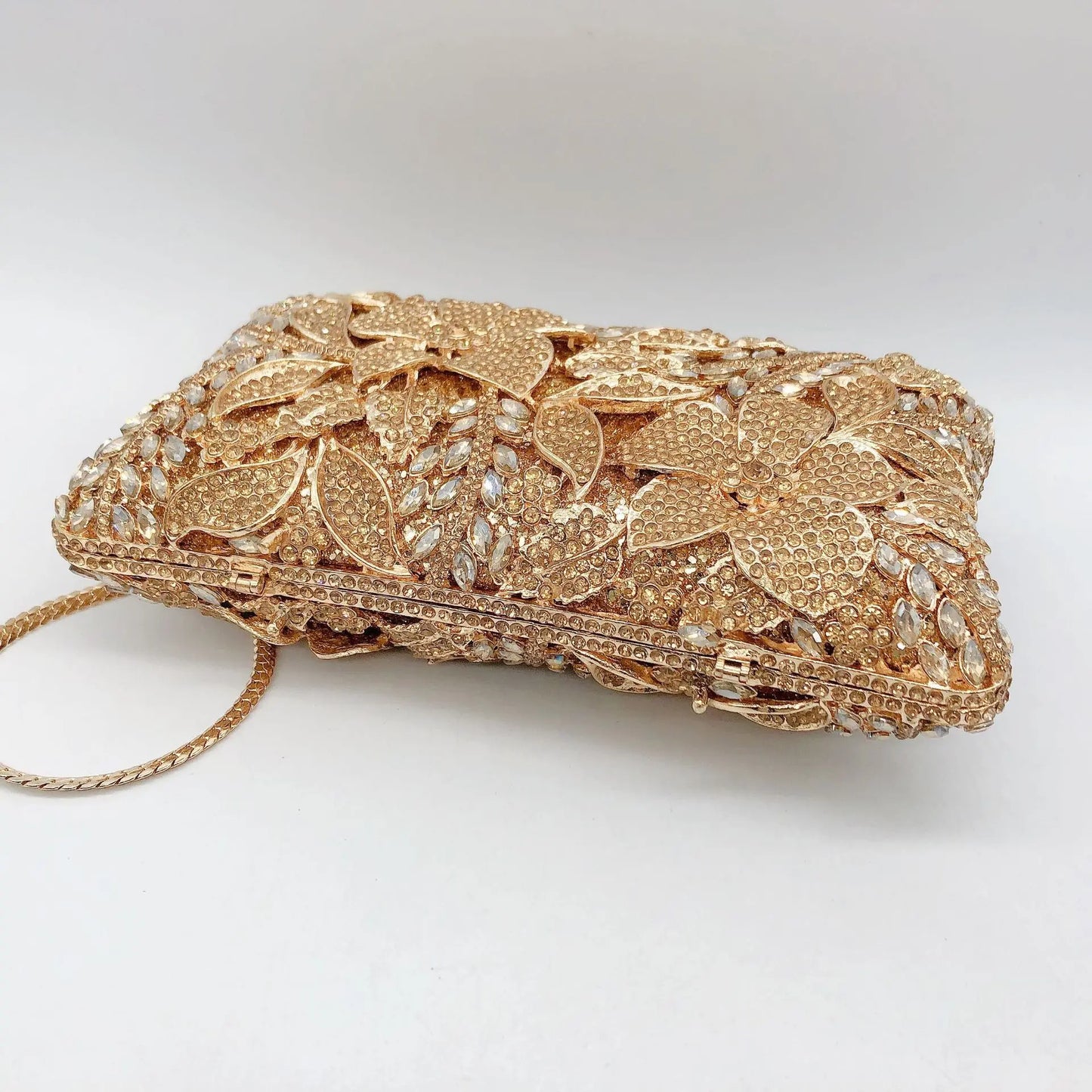 XIYUAN Evening Bags Gold/Silver Chain Shoulder Bags for Women Handbags Stones Day Clutches Diamonds Metal Ladies Clutch Handbags