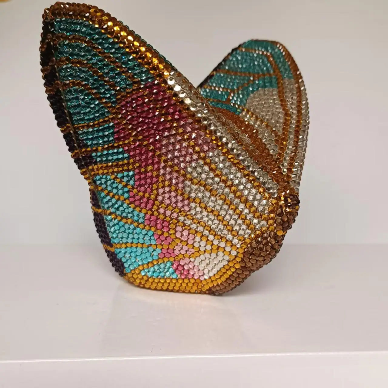 Women Butterfly Diamonds Evening Clutch Purse Luxury Metal Gems Evening Bags Dinner Party Handbag and Purses Bridal Crystals Bag