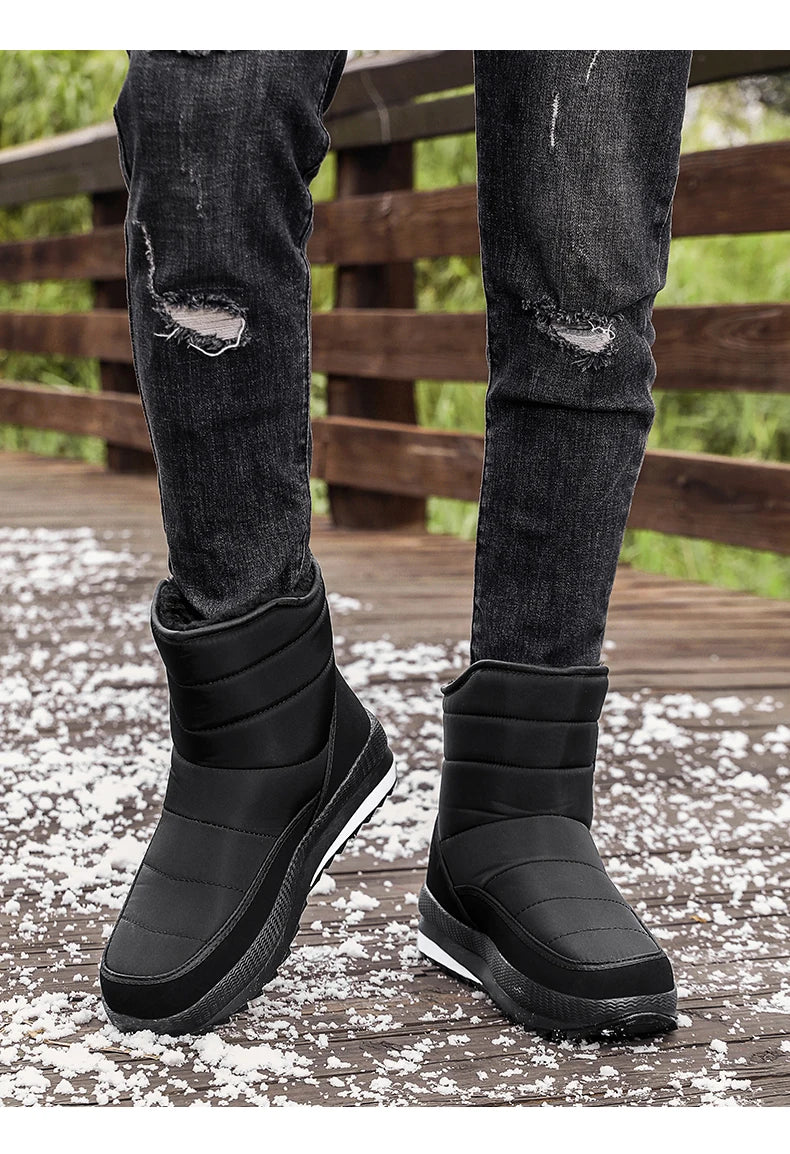 New Men's Winter Boots Warm Plush Snow Boots High Quality Waterproof High-Top Men's Ankle Boots Outdoor Men Hiking Boots Sneaker