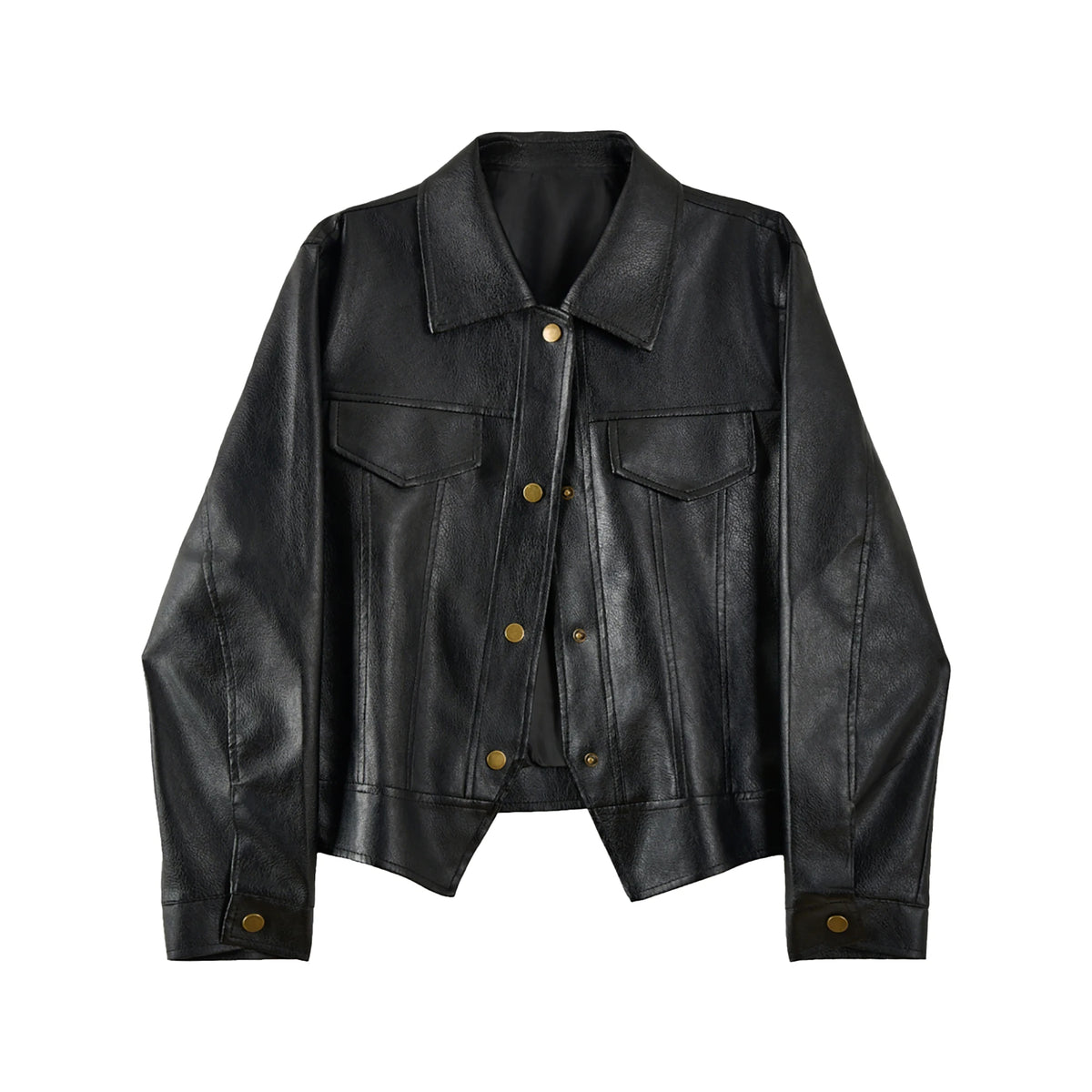 Black Short PU Leather Jacket Women's Casual Style Fashion Cool Wind Autumn New Arrival Coat Casual Jacke Top for Women
