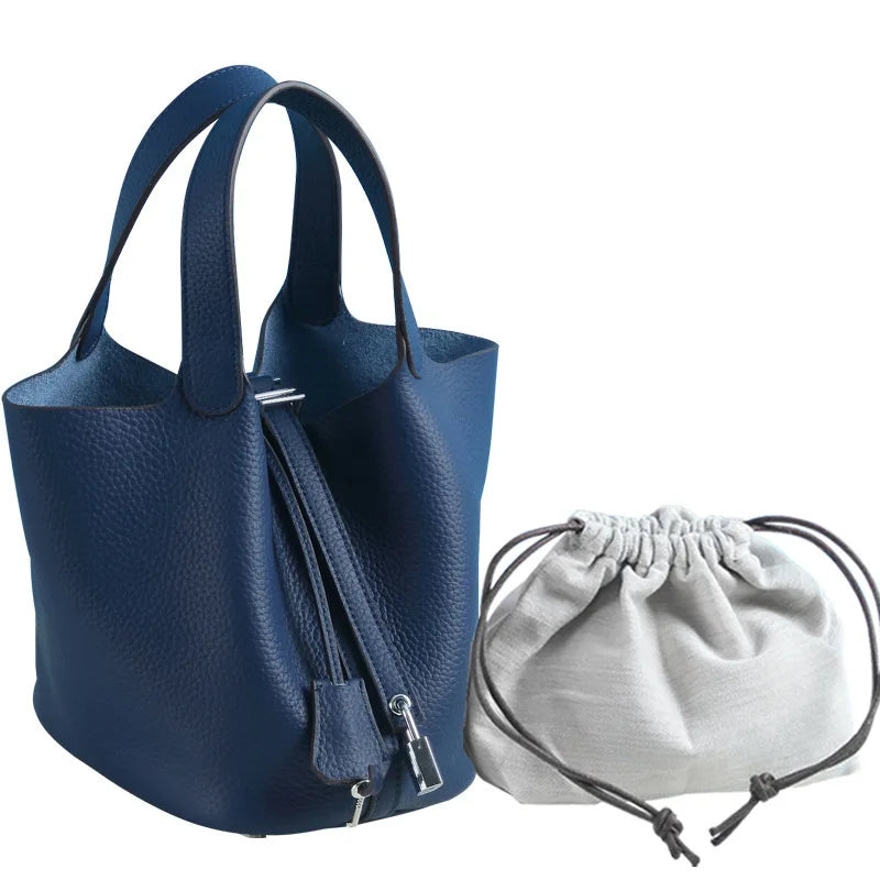 Fashion Classic Womens Bucket Bags Leather Lady Hand Bags High Quality Genuine Leather Luxury Ladies Top Handle Handbags