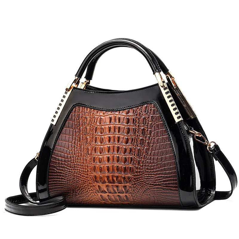 Fashionable New Women's Handbag Classic Retro Shoulder Bag Crocodile Pattern Large Capacity Crossbody Bag Trendy Simple Tote Bag