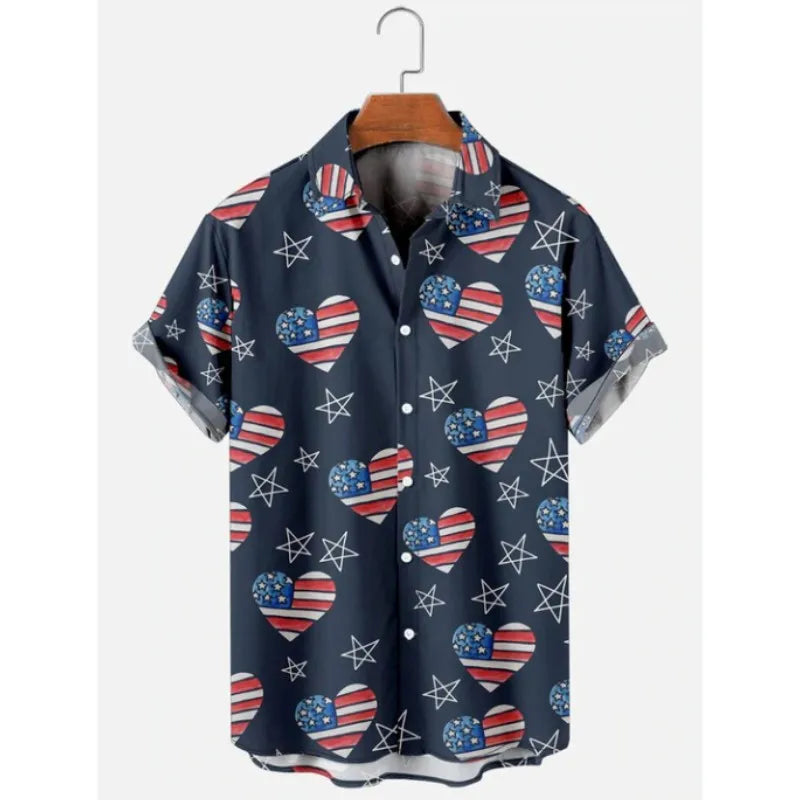 2023 Men's Hawaiian Shirt Cat Printed Short Sleeve Tops Beach Vacation Sunset Harajuku Men's Clothing Casual Unisex Style Shirts