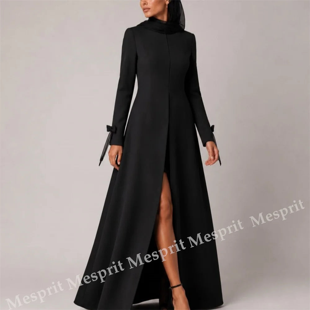 Customized Elegant Party Gown for Wedding O-Neck A-line Bow Long Dresses High Quality Women's Evening Gowns