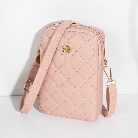 Embroidery Mobile Phone Bags Women Fashion Shoulder Bag Female Mini Crossbody Messenger Bags PU Leather Clutch Wallet Pouch