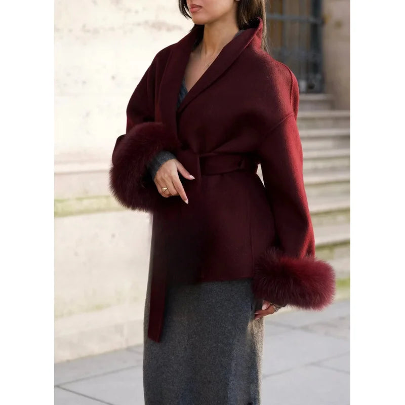 QICHE High‑End Wool‑Blend Women Outerwear Chic Fashion Jacket For European‑Vibe Ladies Autumn‑Winter New Arrival