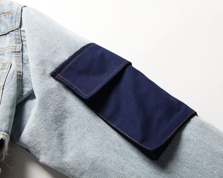 Women Padded Jacket Denim Splicing Jacket Winter New Lamb's Wool Liner Thickened Short Section Biker Jacket Cotton Jacket 2024