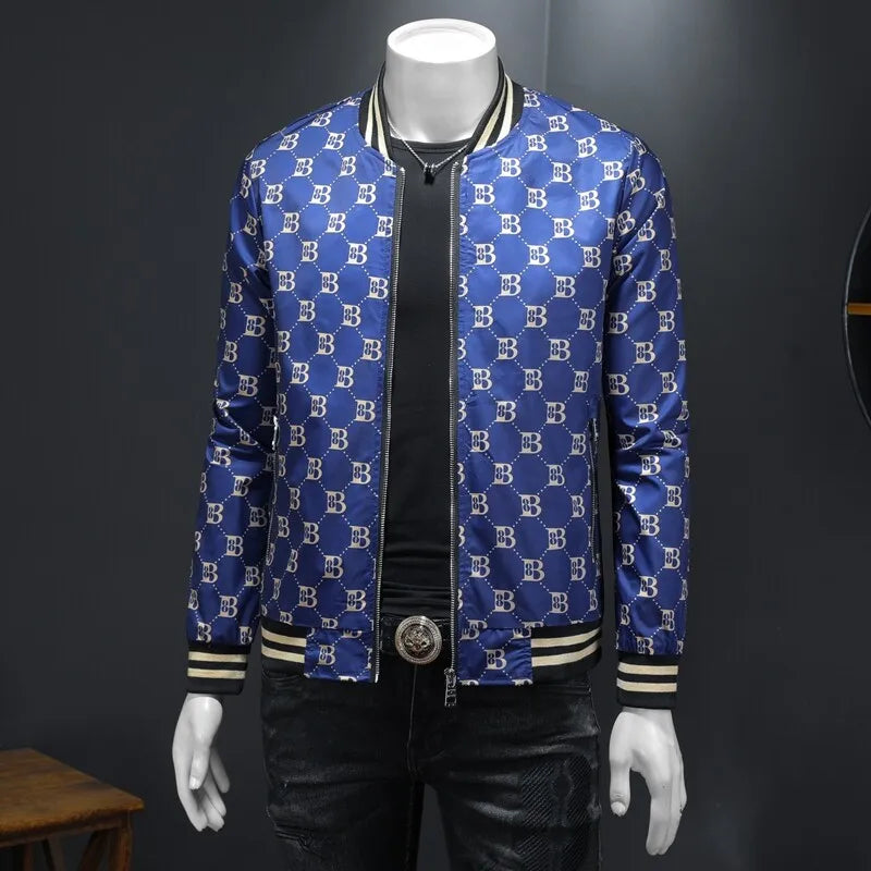 Luxury Letter Printed Baseball Jacket Men Autumn Winter Bomber Jacket Men Casual Business Windbreaker Coat Men Clothing 2025
